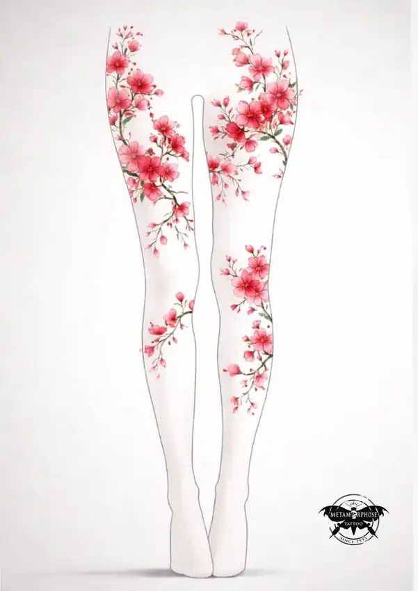 Flash branches de cerisier en fleurs sur les jambes par Mich