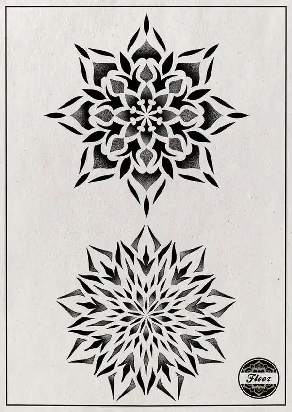 Flash deux mandalas dotwork par Flo